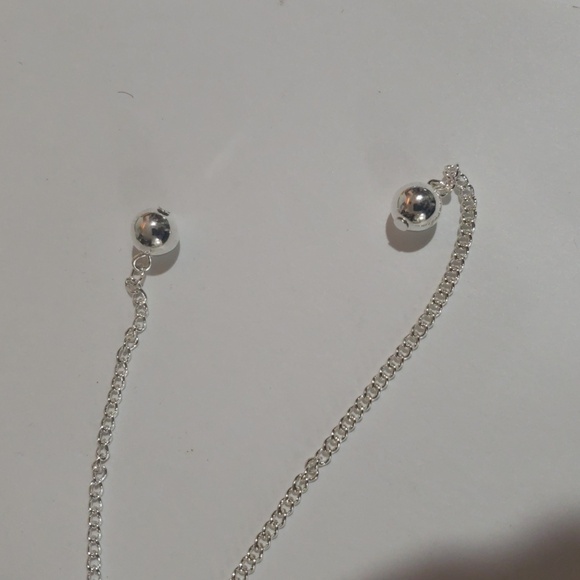 Elegant Polished Silver Tone Beads Fringe Long Necklace, Women's Fashion Jewelry - Picture 7 of 7